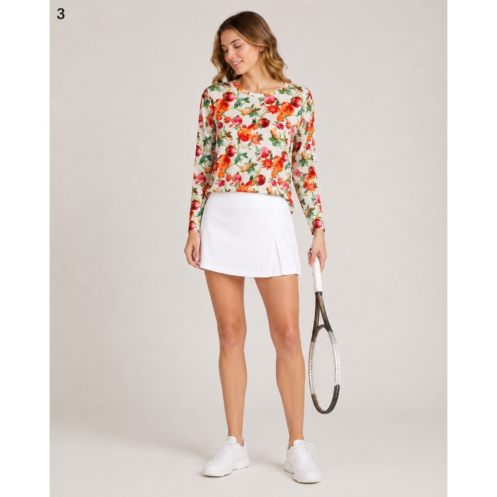 TAIL Golf Tennis Long Sleeve Lightweight Pullover Top Womens XXL White Floral